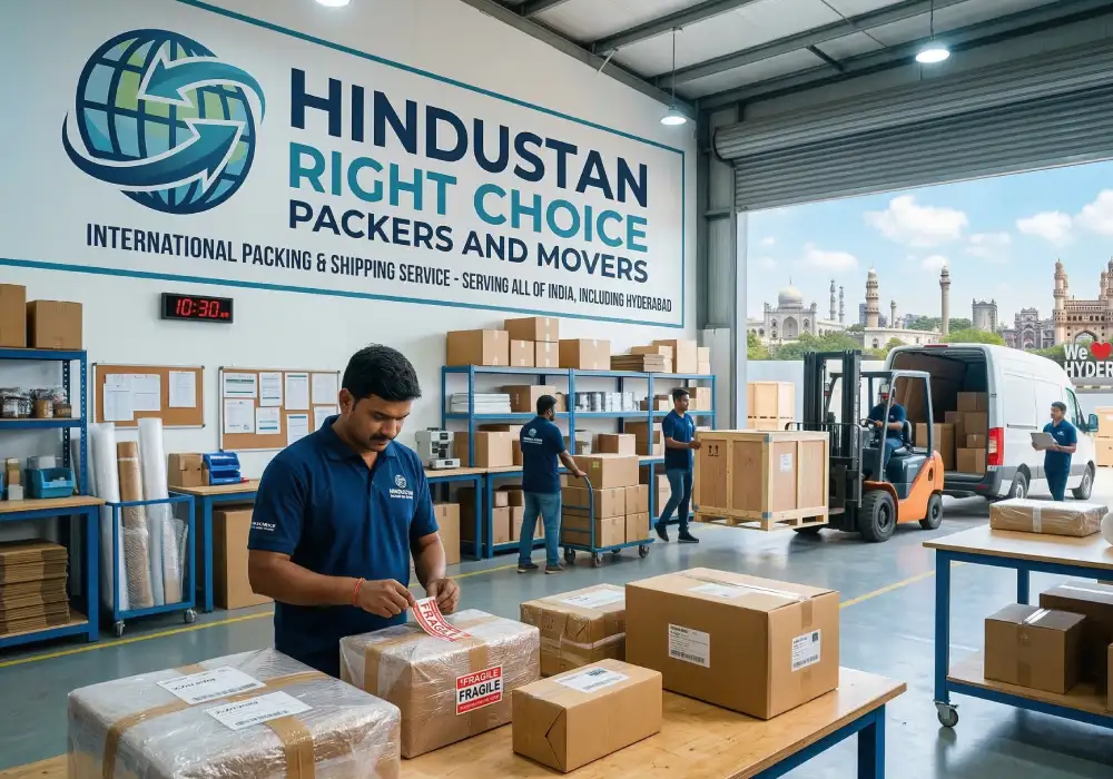 International packing services in Whitefields for overseas relocation by HRC Packers