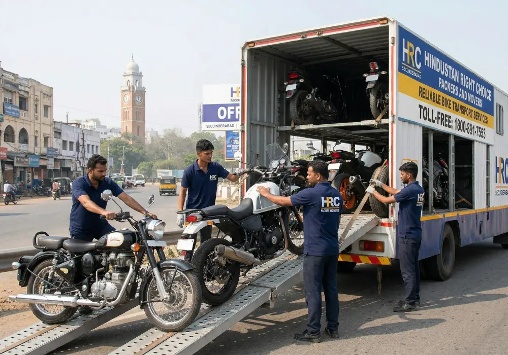 Secure bike transport service in Secunderabad by HRC Packers and Movers