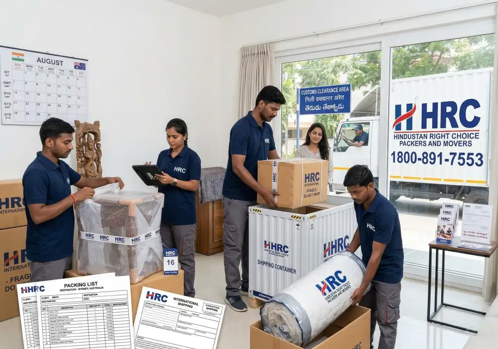 International packing services in Sangapur for overseas relocation by HRC Packers